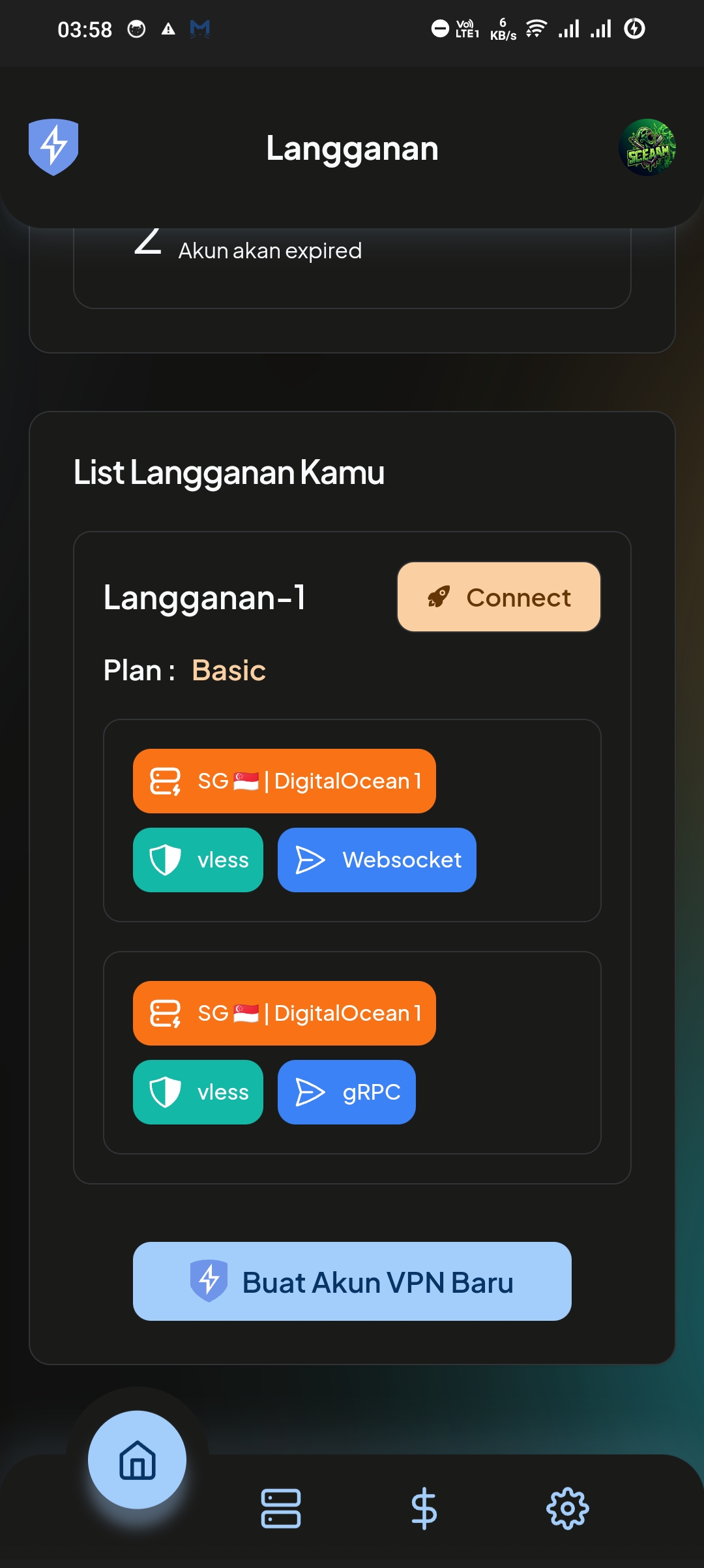 Klik tombol "Connect"